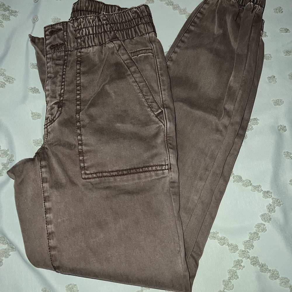 Chocolate brown cargo joggers